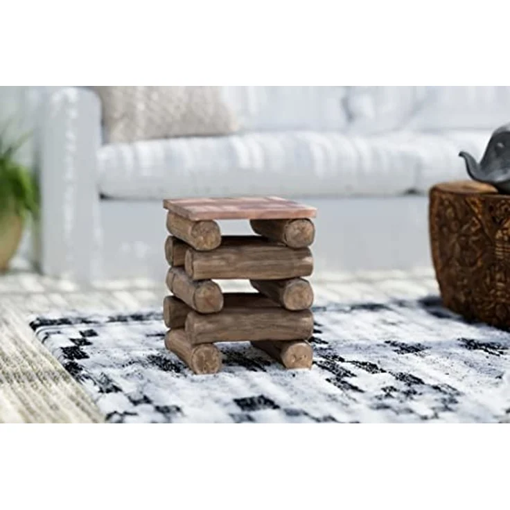 Hocker BLOCK 38 Teak Massivholz naturfarben – Bild 2
