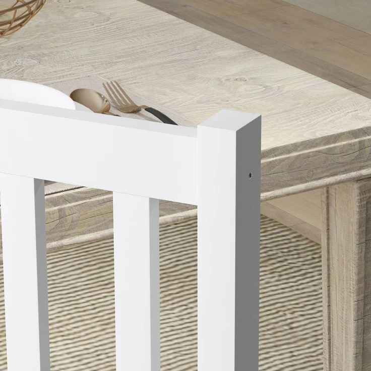Esszimmerstühle, 2er-Set Küchenstuhl, Essstuhl mit Rückenlehne, Wohnzimmerstuhl, bis 120 kg belastbar, Kiefernholz, Weiß--Weiß--38.5x47.5x99cm--YOUDENOVA – Bild 7