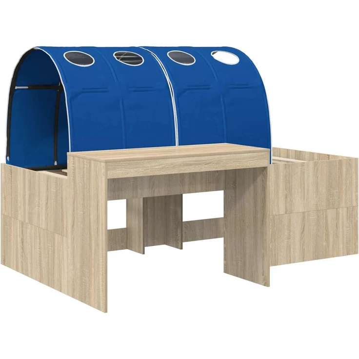 vidaXL Bett mit Tunnel 3 Stk. Artisian Eiche und Blau Holzwerkstoff 3423661 – Bild 3