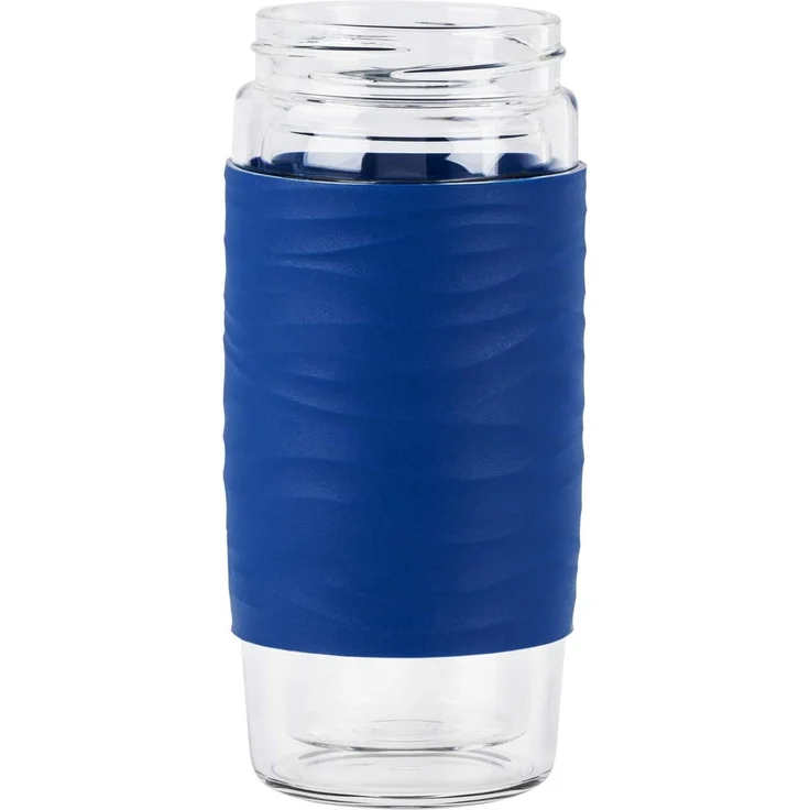 EMSA 'Tee Mug' Teebecher mit Sieb, doppelwandiges Glas, Silikonmanschette, blau, 400 ml – Bild 11