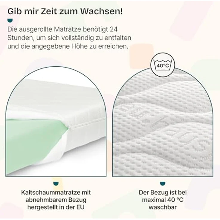 Hausbett Hesel, Kinderbett, Lattenrost und Matratze, Holzoptik, 120x200 cm – Bild 5