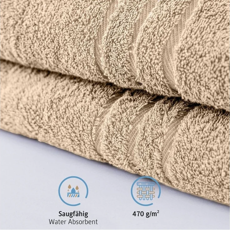 Komfortec Badetuch 100x200 cm aus 100% Baumwolle, Saunatuch XXL, Weich, Groß, Frottee, Schnelltrocknend, Beige – Bild 4