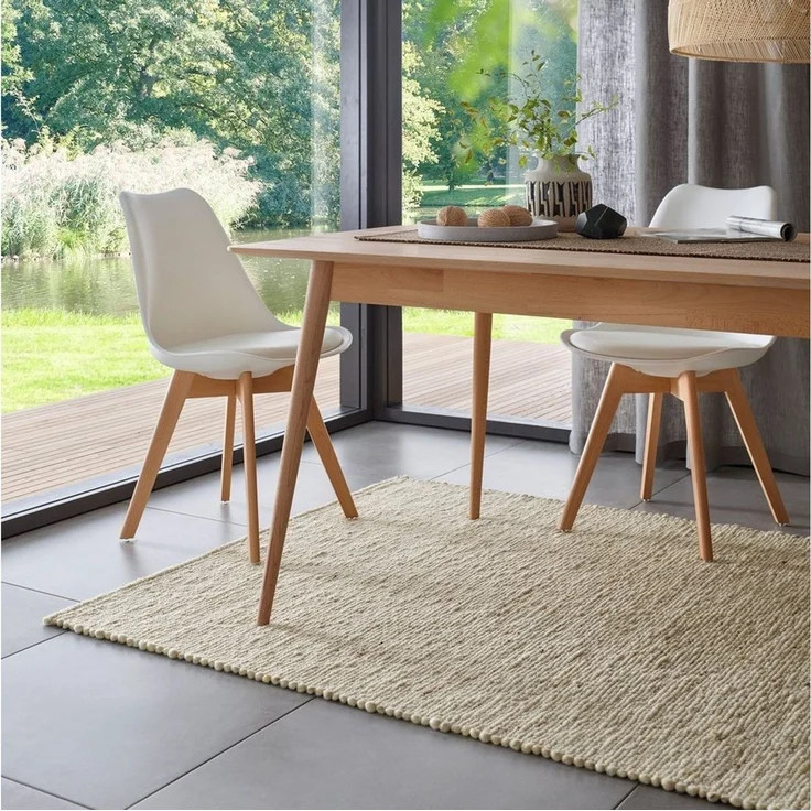 TaCa Home Wollteppich, rechteckig, Höhe: 10 mm, reine Schurwolle Wohnzimmer Schlafzimmer 070x130 cm – Bild 1