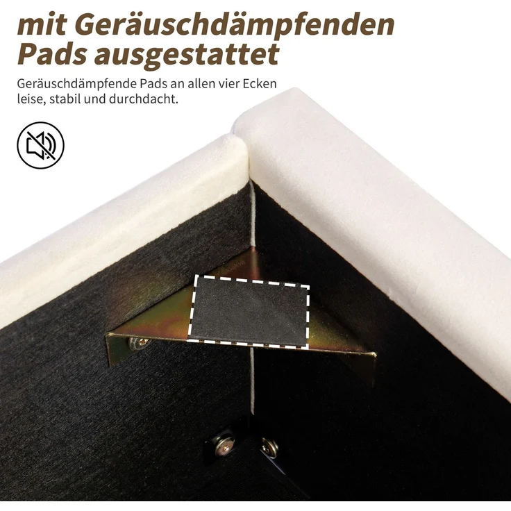 Kinderbett mit Stauraum und Kopfteil, 90x200 cm, Polsterbett mit Lattenrost, Einzelbett, Samt – Bild 5