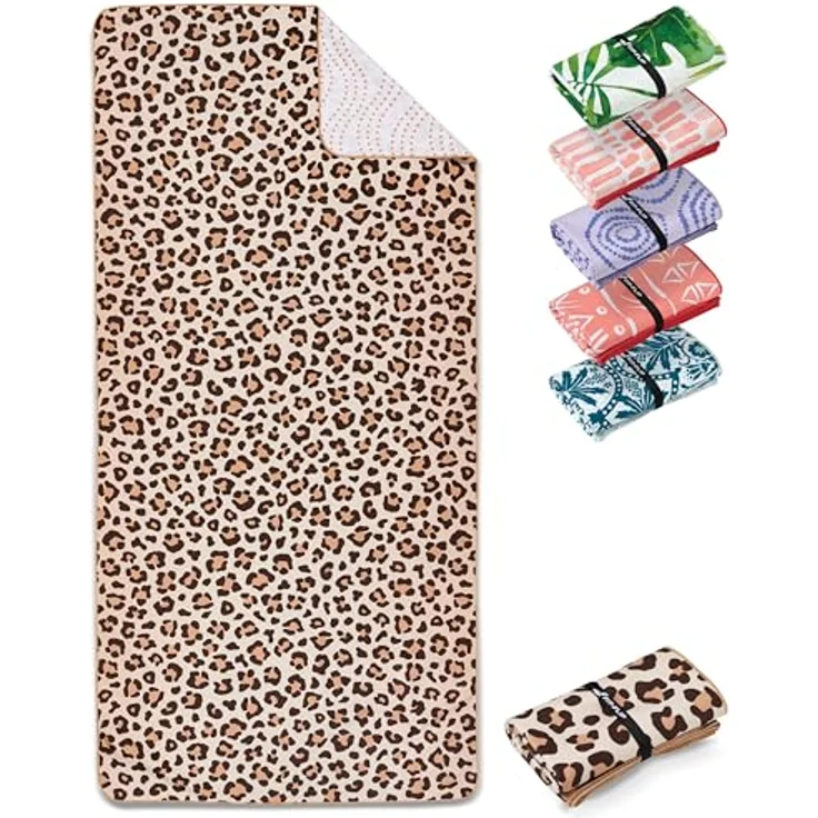 Fit-Flip Strandtuch XXL Mikrofaser - leicht, schnelltrocknend, 100% recyceltes Handtuch, sandfrei, Leo 200x90cm – Bild 1