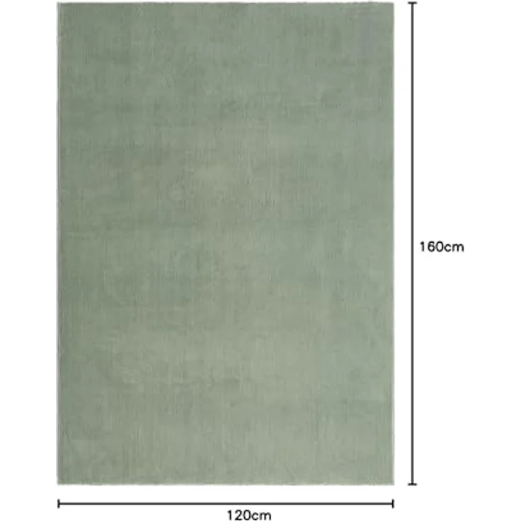the carpet Relax kuscheliger Kurzflor Teppich, Anti-Rutsch Unterseite, Waschbar bis 30 Grad, Super Soft, Felloptik, Grün, 120x160 cm – Bild 3