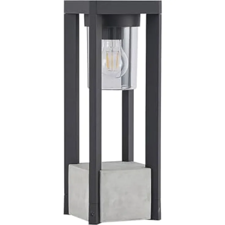 Lucande Außenleuchte Kalisa, spritzwassergeschützt, Aluminium, E27, 1-flammig, Wegeleuchte, Pollerleuchte, Sockelleuchte