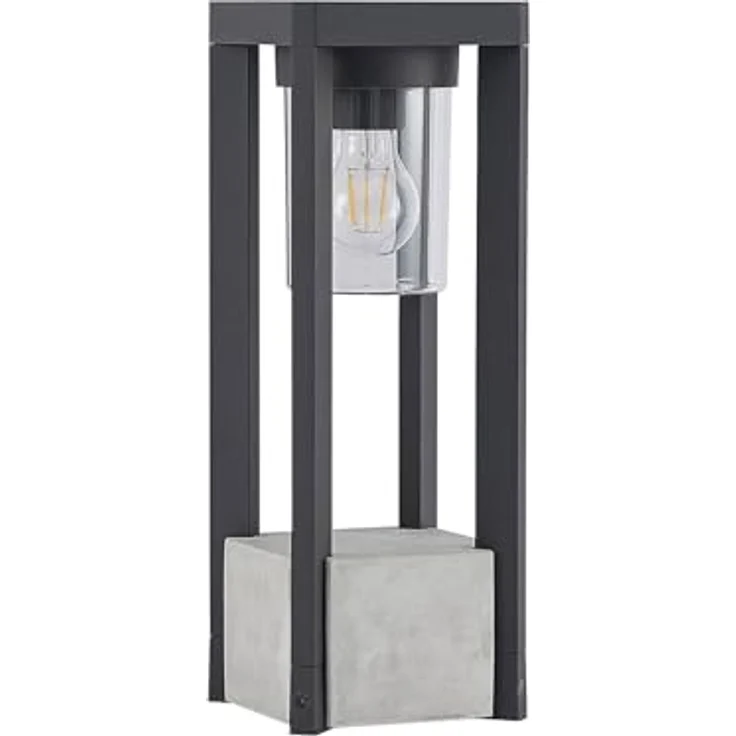 Lucande Außenleuchte Kalisa, spritzwassergeschützt, Aluminium, E27, 1-flammig, Wegeleuchte, Pollerleuchte, Sockelleuchte – Bild 1