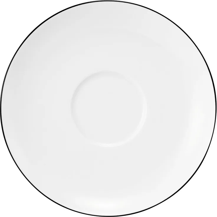 Milchkaffeeuntertasse 16 cm Lido Black Line Seltmann Weiden Milchkaffeetasse - MikrowelleBackofen geeignet, Spülmaschinenfest