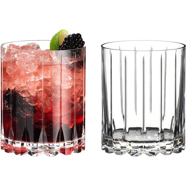 Riedel Bar Double Rocks Gläser 2er Set, Tumbler, Whiskygläser, Kristallglas, Klar, 370 ml, 6417/07