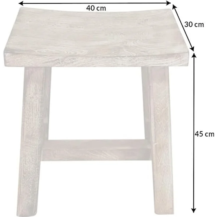 riess-ambiente Sitzhocker FINCA 45cm beige-braun (Einzelartikel, 1 St), Wohnzimmer · Mango-Massivholz · Handmade · Shabby Chic · Landhausstil – Bild 3