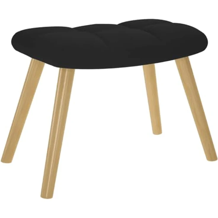 vidaXL Schaukelstuhl mit Fußhocker Schwarz Stoff 4016802 – Bild 6