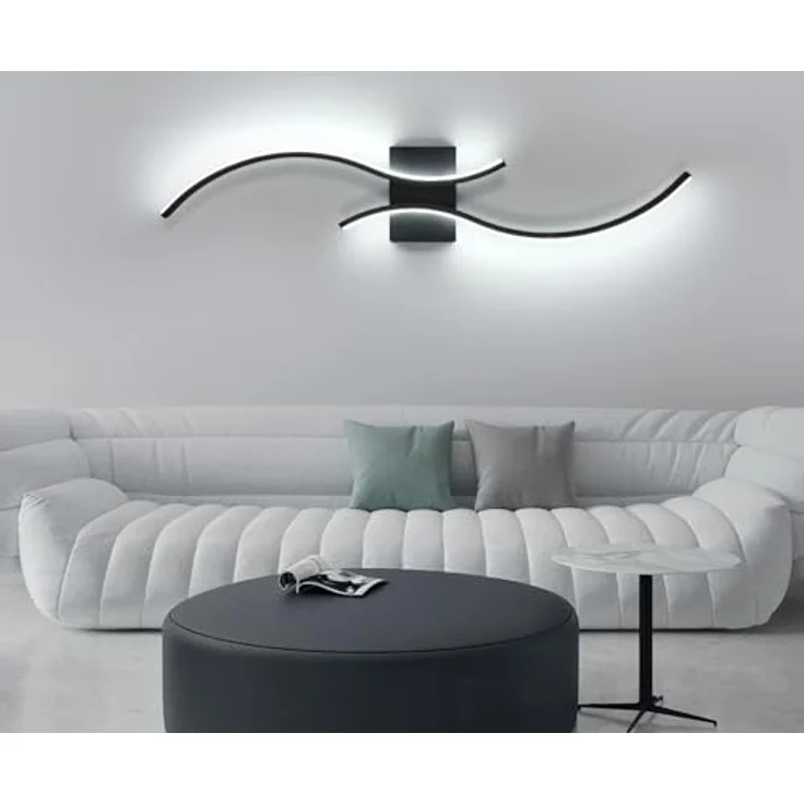 Goeco LED Wandleuchte Innen 80 cm Lang Wandlampe Dimmbare 2 Fimmige 3000K-6500K, Memory-Funktion, Modern LED Wandbeleuchtung Schwarz für Flur Treppenhaus Wohnzimmer Schlafzimmer – Bild 8
