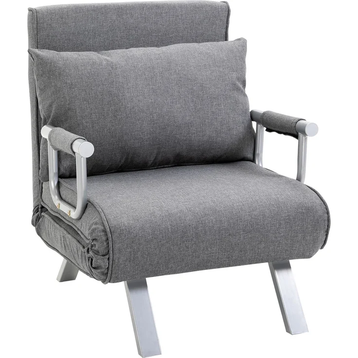 JARDJ Relaxsessel Liegesessel Sessel, Liegefunktion, Gästebett, 65 cm x 69 cm x 80 cm, Grau – Bild 1