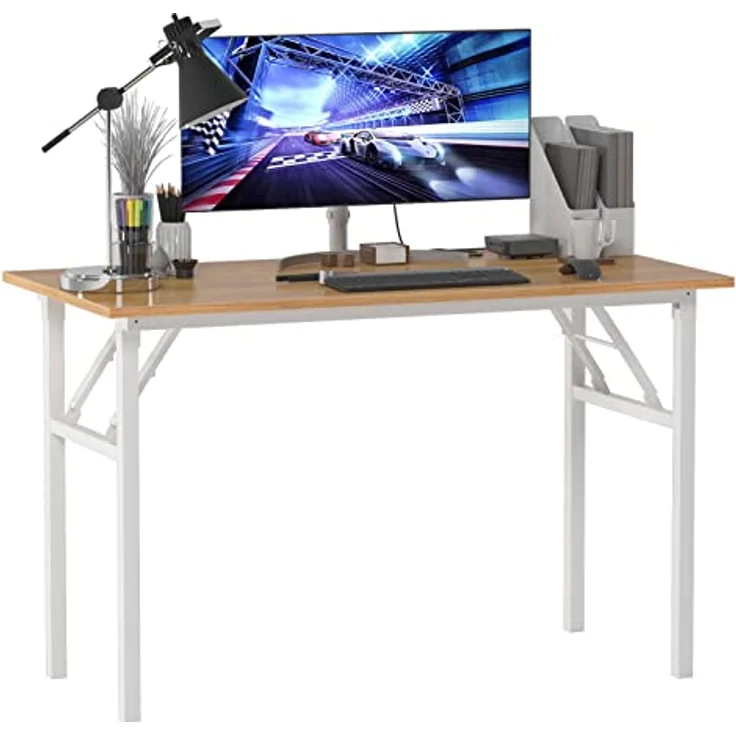 SogesHome Klapptisch Computertisch 120 x 60 x 75 cm PC Tisch Schreibtisch Bürotisch Büroarbeitsplatz für Home Office Verwendung Schreibtisch Esstisch Konferenztisch – Bild 2
