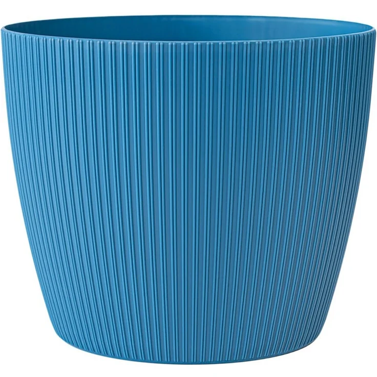 KONZEPT Blumentopf groß, gerillte Struktur 26/30cm, Übertöpfe für Zimmerpflanzen, aus Kunststoff ideal für Wohnzimmer, Küche und Balkon – Bild 1