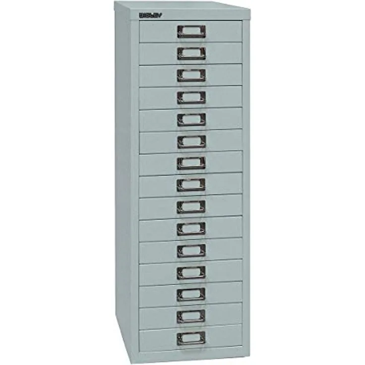 Bisley MultiDrawer™, 39er Serie, DIN A4, 15 Schubladen, Farbe silber