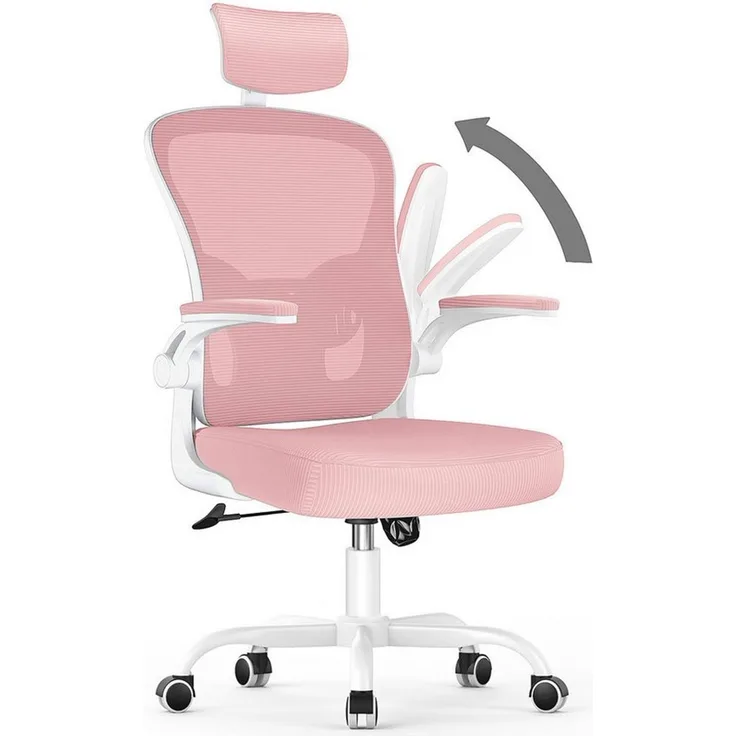 ZAISZE Bürostuhl Ergonomischer Bürostuhl mit Netzbezug und klappbaren Armlehnen (Spar-Set), Einstellbarer für maximale Bewegungsfreiheit