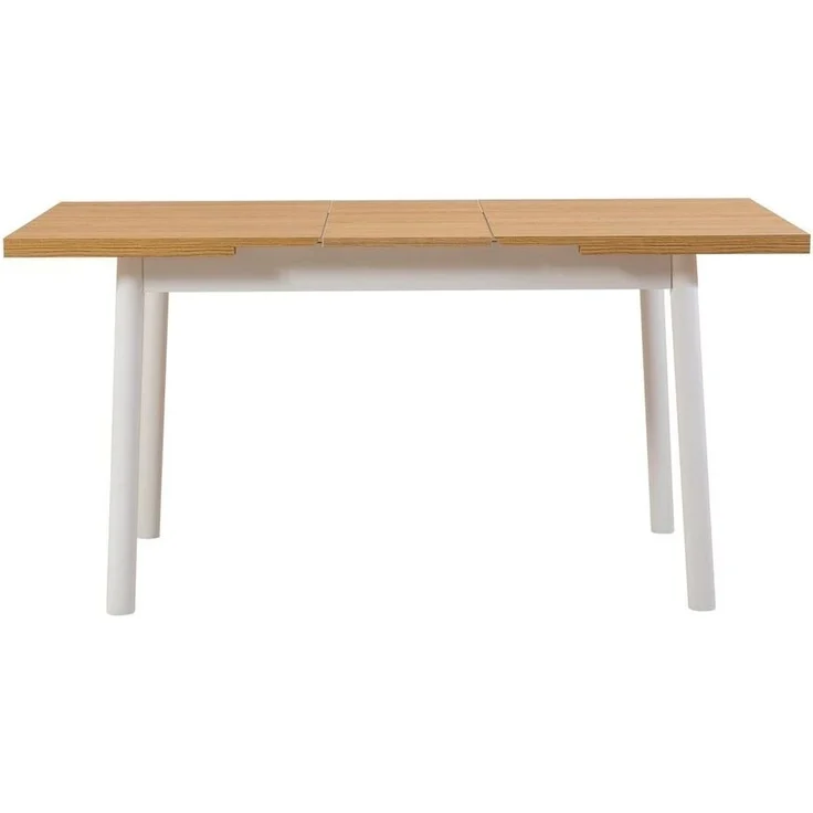 Calicosy Ausziehbarer Tisch von 120 bis 153 cm, Dekor Buche und Weiß - OLIVER - Weiß – Bild 6