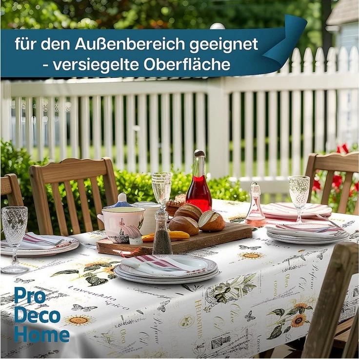 DecoHomeTextil Heimtextilmanufaktur Tischdecke Wachstuch Wachstischdecke Gartentischdecke gefaltet – Bild 3