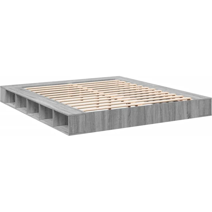 vidaXL Bettgestell Grau Sonoma 180x200 cm Holzwerkstoff 3280459 – Bild 6