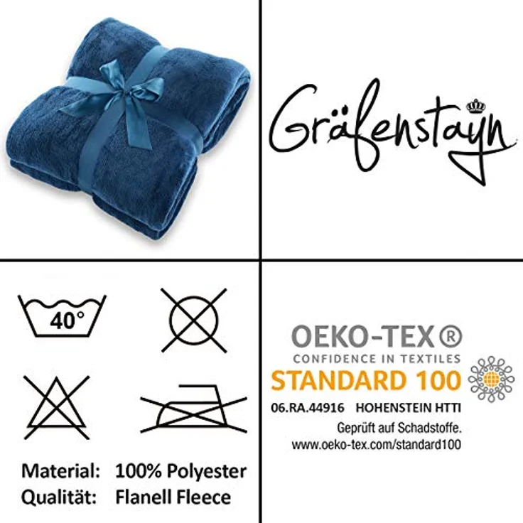 Wohndecke Kuscheldecke super weich & flauschig – warme Fleecedecke, Gräfenstayn, warme Wolldecke, Sofadecke & Tagesdecke - Überwurf Sofa, Couch – Bild 8