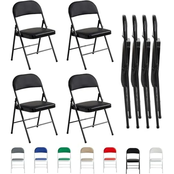 MCC direct Klappstuhl Kunstleder Klappstuhl gepolstert im 1er, 2er, 4er und 6er Set (4 St)