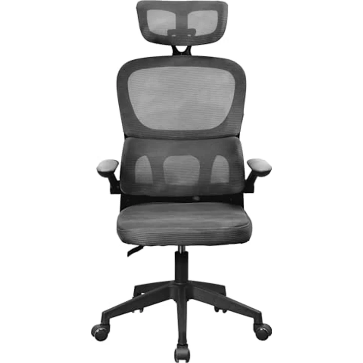 Mars Gaming MGC-ERGOPRO, Professioneller Ergonomischer Stuhl, Aktive Lordosenstütze, Atmungsaktives Netz, Höhenverstellbar 120-130cm, Klappbare Armlehnen, Verstellbare Kopfstütze, Bürostuhl, Schwarz – Bild 8