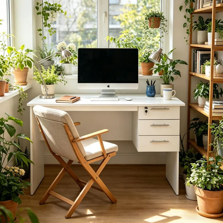 Computer Schreibtisch,Holz Bürotisch,Spieltisch,Nähtisch(nur mit Computer Schreibtisch)--Weiß--120x60x75cm--YOUDENOVA – Bild 1