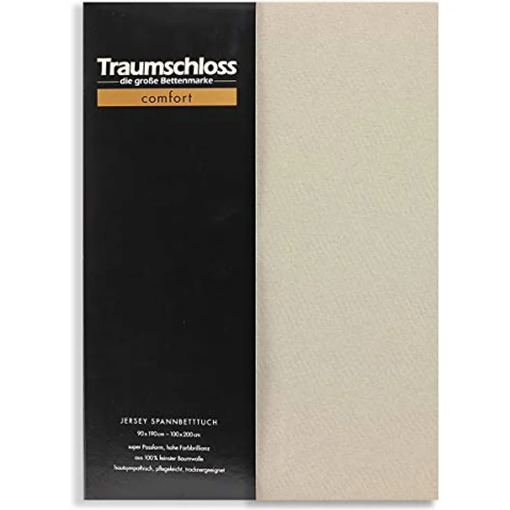 Traumschloss Spannbettlaken Comfort, Jersey, Kiesel, 90-100x200, 100% Baumwolle – Bild 2