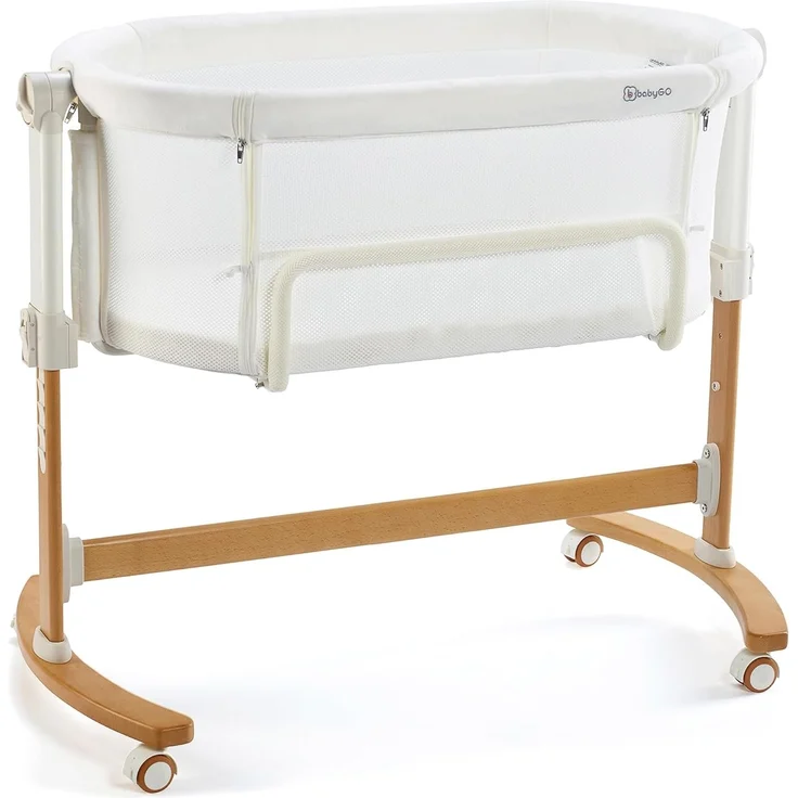 BABYGO 'AMILA' Beistellbett, Creme, höhenverstellbar, mit Schaukelfunktion – Bild 1
