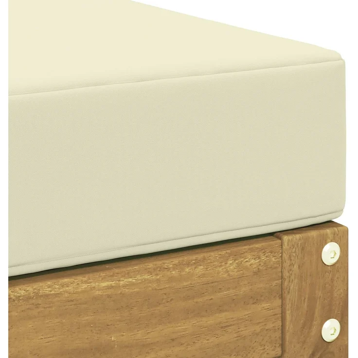 vidaXL Outdoor-Fußhocker Massivholz Akazie Whitewash und Creme 901562 – Bild 5