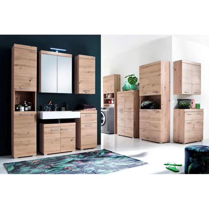 Trendteam 'Amanda' Midischrank, Holz, 132 x 31 x 73 cm, Asteiche – Bild 4