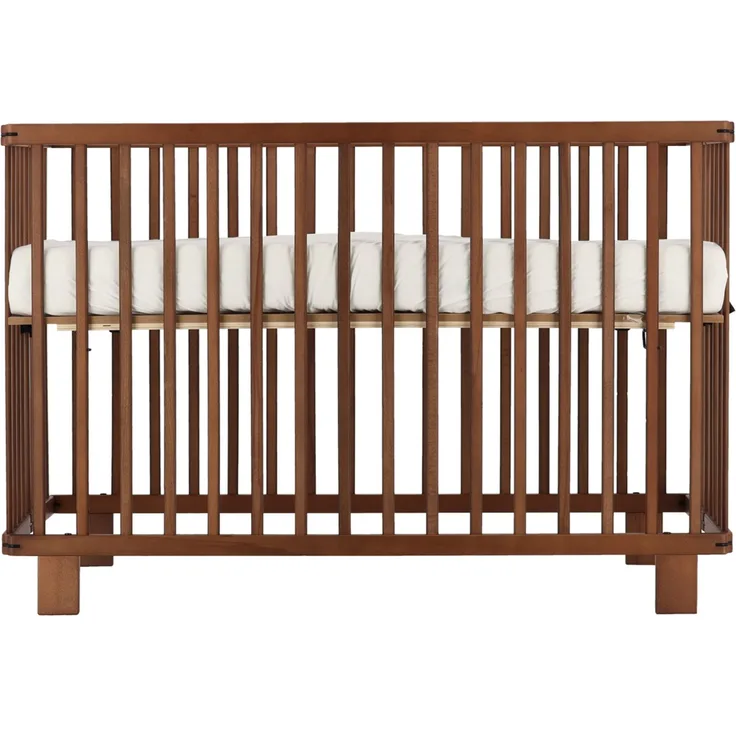 Puck Babybett 60x120 Klappbar - Walnuß Holz koloni - Material: massiv Buchenholz -
