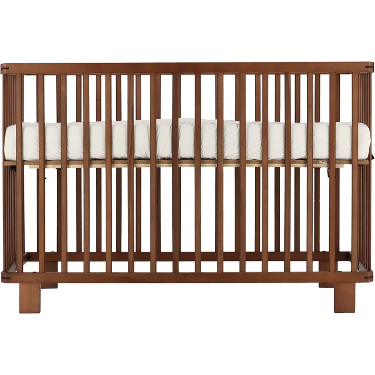 Puck Babybett 60x120 Klappbar - Walnuß Holz koloni - Material: massiv Buchenholz -