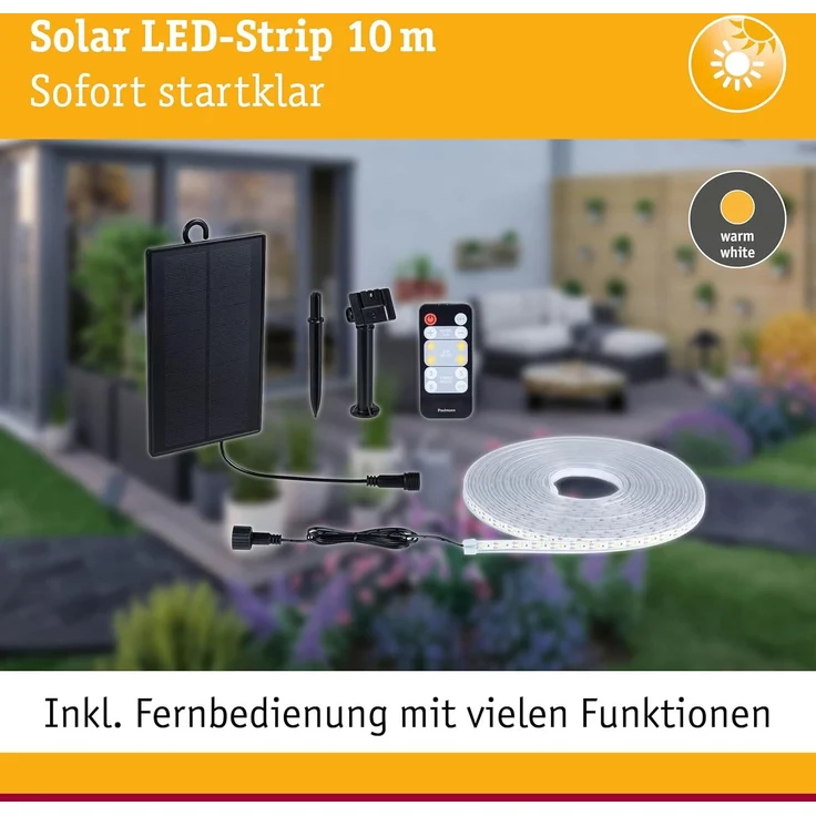 Paulmann 71195 LED Stripe Solar mit Fernbedienung 10m IP44 dimmbar – Bild 3