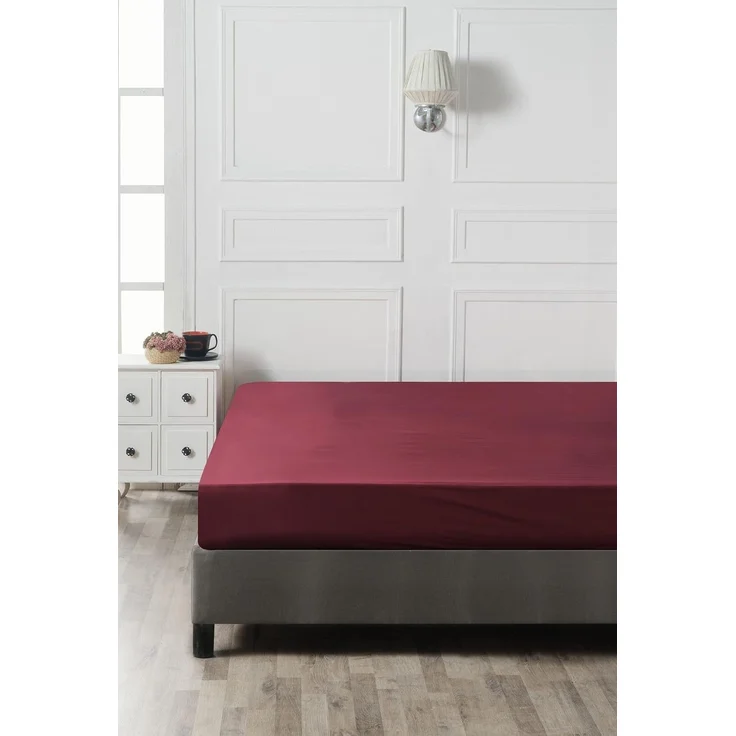 L'essentiel Maison 'Maroon' Ranforce Doppel-Spannbettlaken (DE), Kastanienbraun, 190+30 x 130 cm – Bild 3