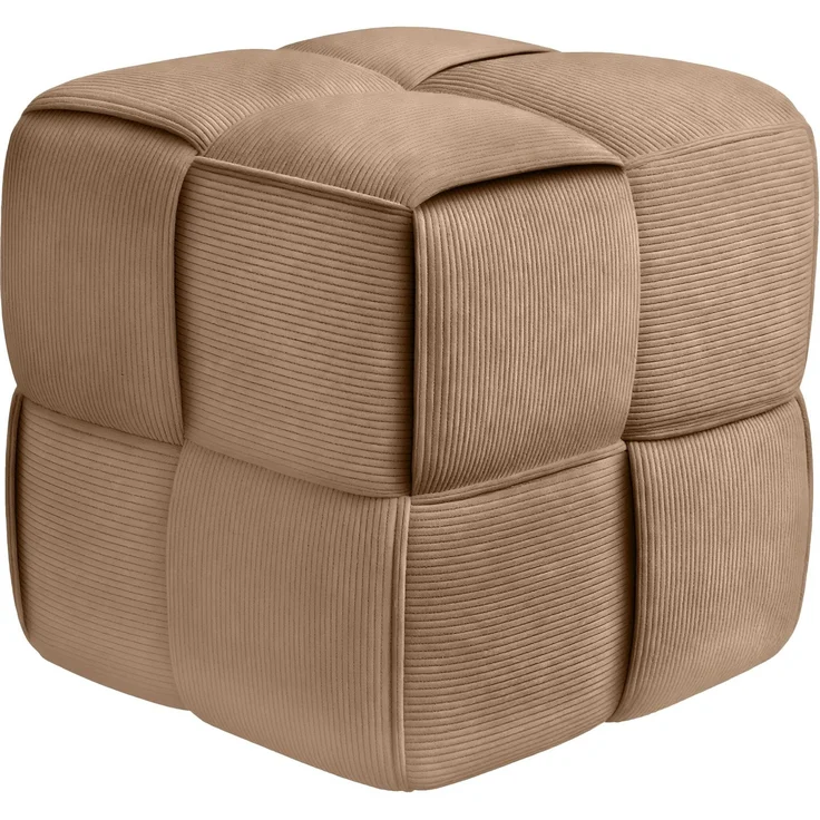 CLP Sitzhocker Forinta, hochwertiger Cordstoff, moderner Stil, bequem und elegant,Farbe:taupe – Bild 1