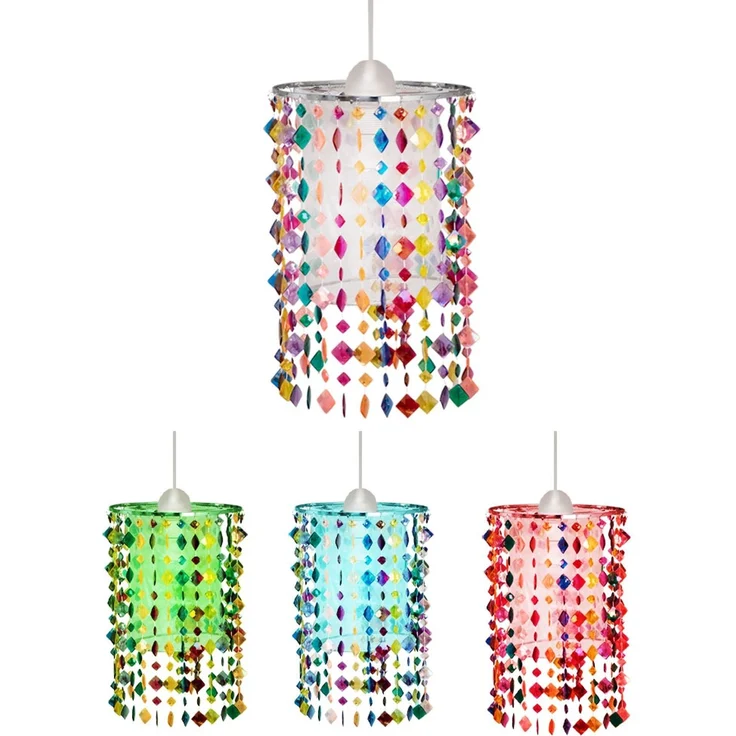 RGB LED Hängeleuchte, Kristalle bunt , App-/Sprachsteuerung – Bild 1