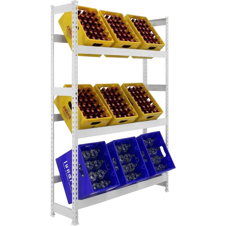 Simonrack Getränkekistenregal, 9 Kästen, Flaschenregal, Getränkekistenhalter, Kistenregal, Blau - Simonbottle – Bild 1