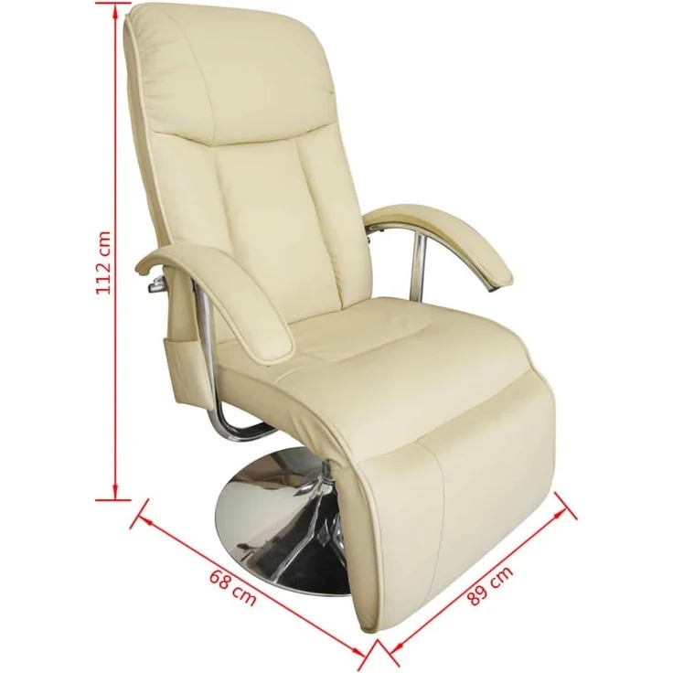 vidaXL Massagesessel Creme Kunstleder [240065] – Bild 4