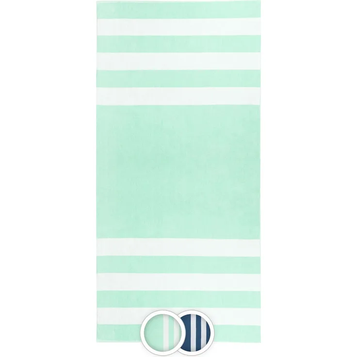 ZOLLNER Strandlaken groß 100x200 cm, gestreift, 100 % Baumwolle, mint