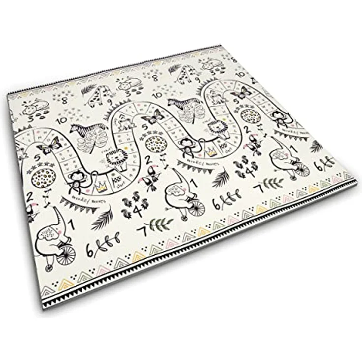 NUKIDO Baby-Schaumstoffmatte Doppelseitig Niedlich Buntes Design zum Spielen Krabbeln Ideal als Geschenk Rollbar Dicke 1 cm Größe 200x180 cm NK-340 – Bild 10