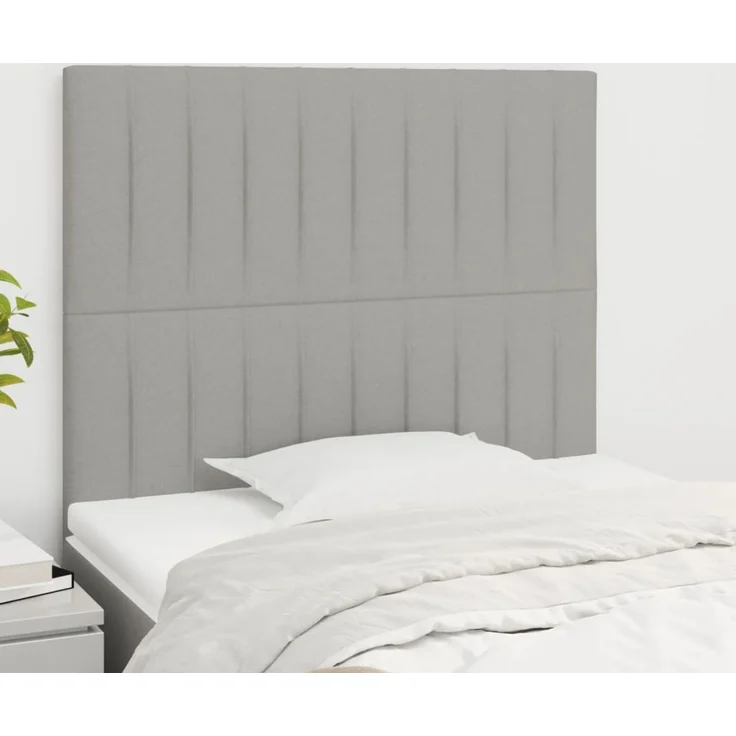 vidaXL Kopfteile 2 Stk. Hellgrau 100 x 5 x 78/88 cm Stoff 3116560 – Bild 1
