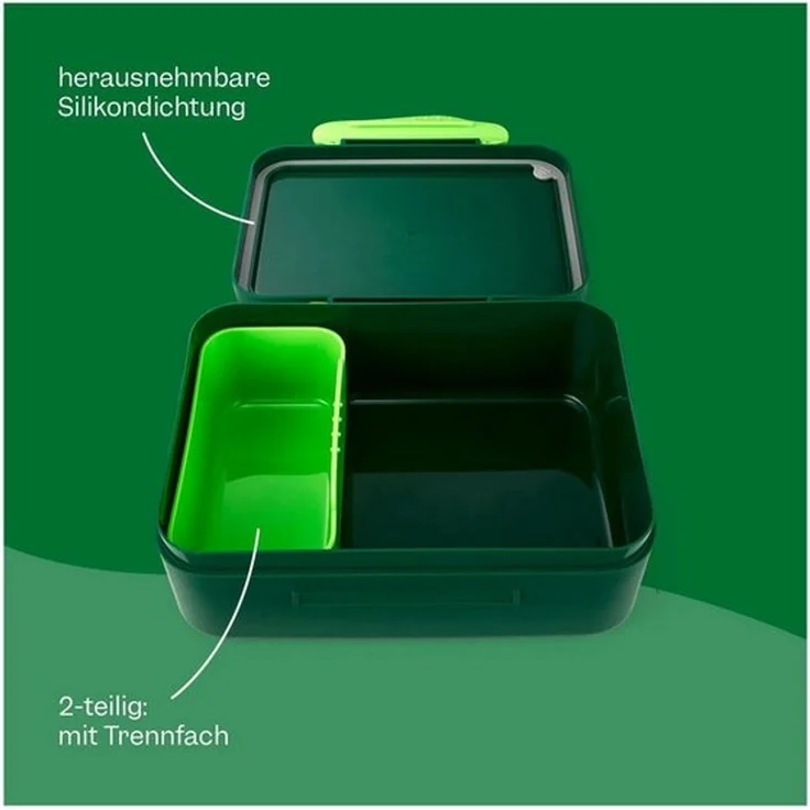 ergobag Lunchbox Brotdose, Tritan, (Brotdose, 1-tlg, Brotdose), Inkl. Trennfach für Obst und Gemüse – Bild 2