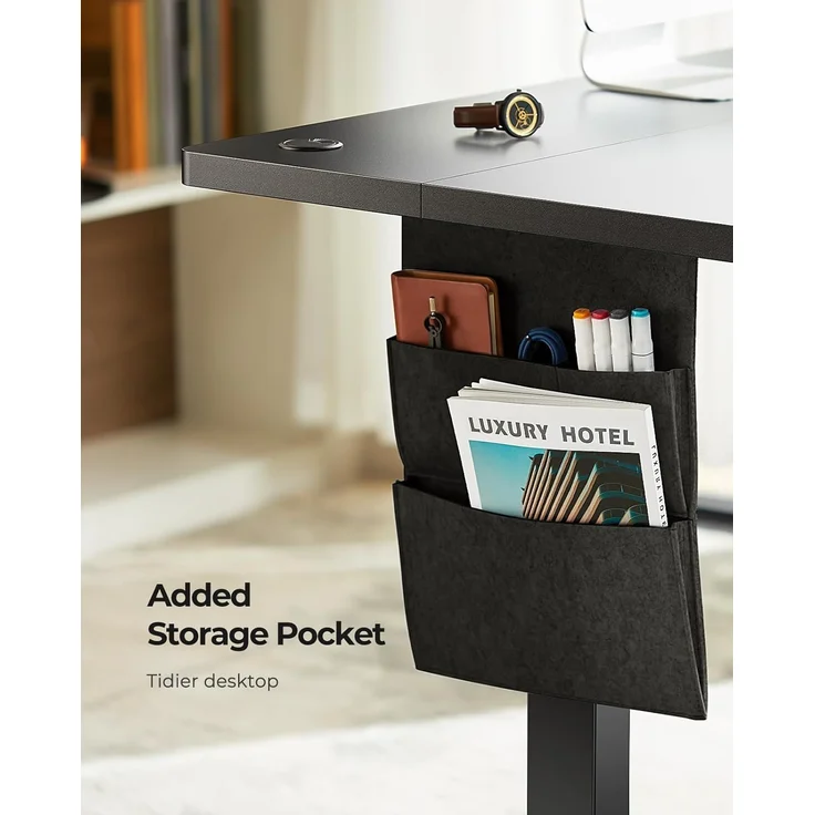 Marsail Höhenverstellbarer Schreibtisch, Elektrischer Höhenverstellbarer Schreibtisch mit Storage Tasche, Stehpult für Home Office Computertisch… – Bild 6