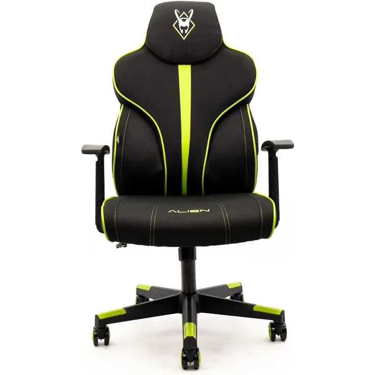 Woxter Stinger Station Alien Green - Spielestuhl (Stahlwelle, Erhebung (Gaskolben Klasse 4), Ergonomie, gepolsterte Armlehnen, höhenverstellbar, Abriebrad, Lumbalpelotte und Kunstleder