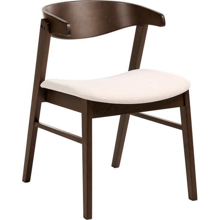 Esszimmerstuhl 2er Set LILLY Stoff Dunkelbraun Cremeweiß – Bild 4