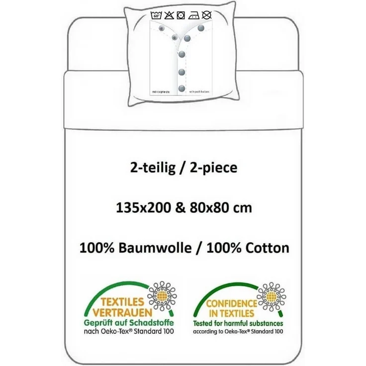Herding Bettwäsche Disney Minnie Mouse - Wende-Bettwäsche-Set, 135x200 & 80x80, Baumwolle, 100% Baumwolle – Bild 3
