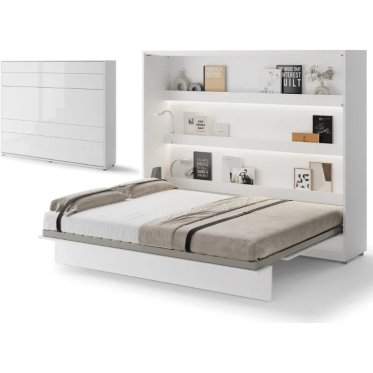 Compleo Schrankbett Horizontal Wandklappbett Lenart Bed Concept Schrankklappbett (mit LED) Ideal für kleine Räume – Bild 5